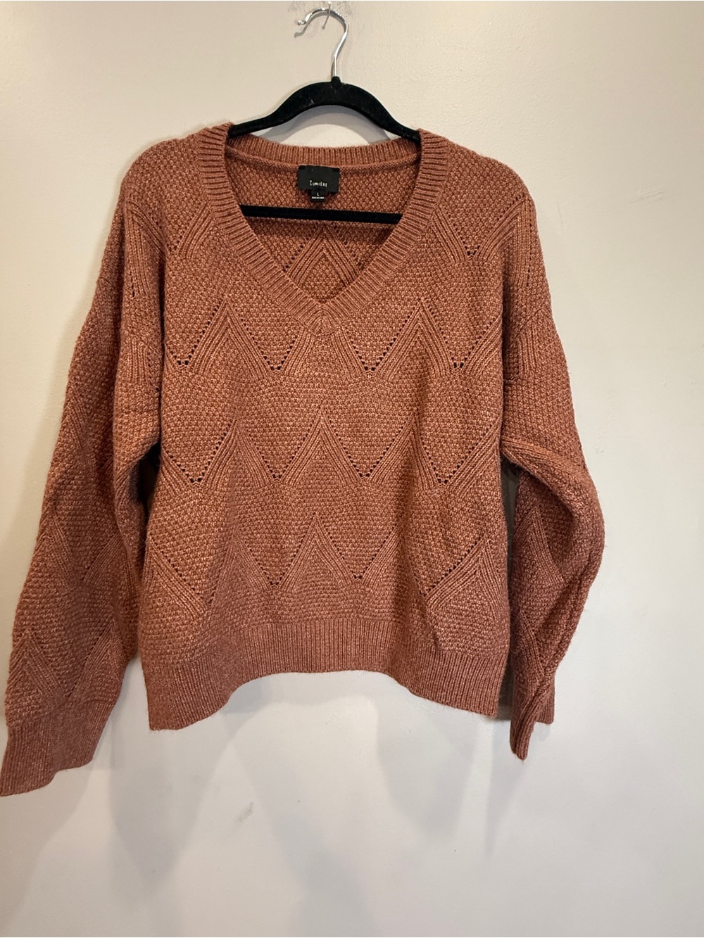 Lumiere Women's V-Neck Sweater in Rust